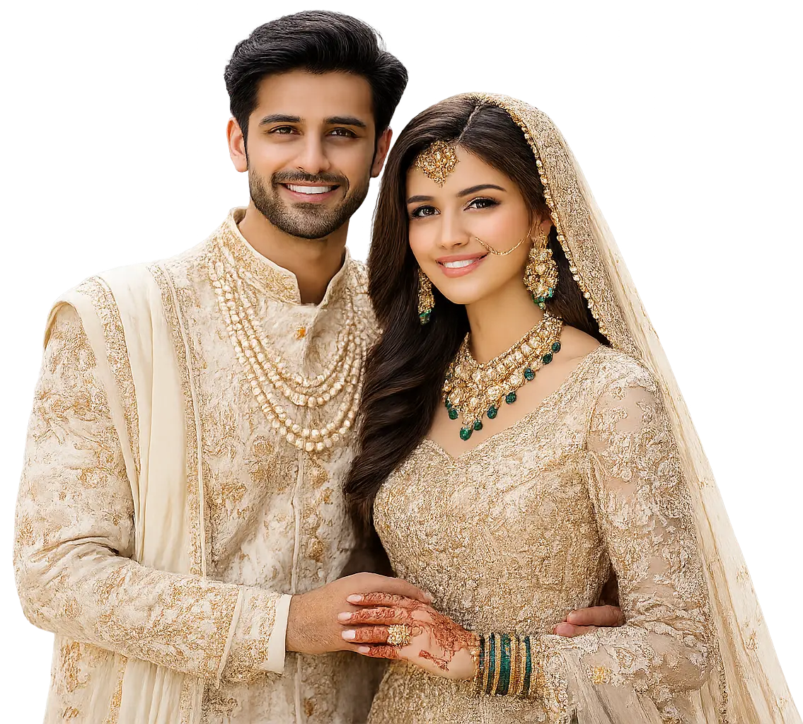 Happy couple standing together